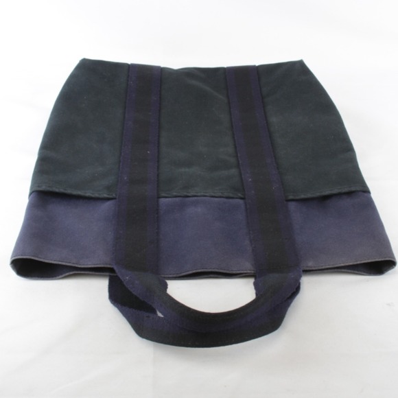 HERMES Hermes Foule To Cabas Tote Bag Canvas Navy Women's - Picture 6 of 10